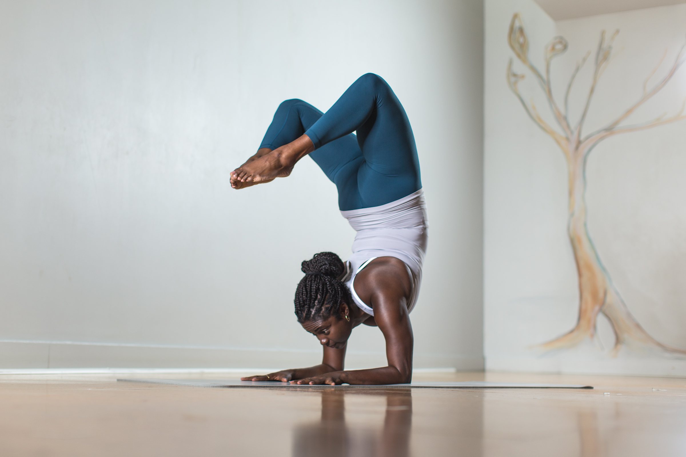 Valerie Verdier practicing yoga
